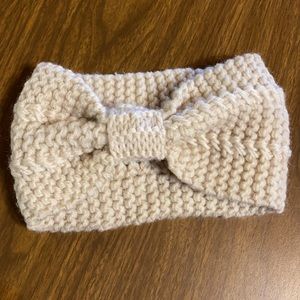 Knitted Bow Head Band-Cream